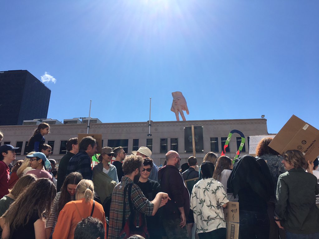 School Strike 4 Climate NZ crowd in Civic Square Wellington